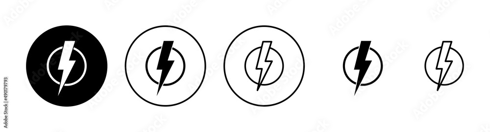 Lightning icons set. electric sign and symbol. power icon. energy sign Lightning icons set. electric sign and symbol. power icon. energy sign