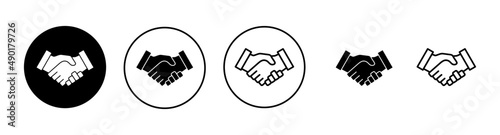 Handshake icons set. business handshake sign and symbol. contact agreement