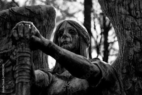 Statue of the Angel of Death in the Lakeview Cemetery in Cleveland photo