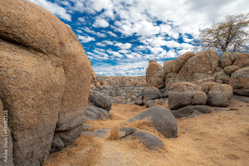 Boulders near Lake Watson in Prescott, Arizona near Prescott Valley, Arizona Cloudy photo