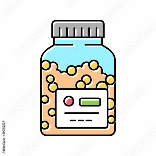 vitamins homeopathy bottle color icon vector illustration