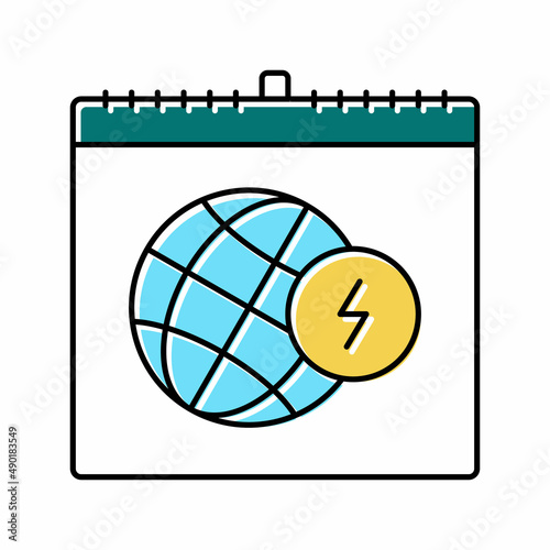 earth day color icon vector illustration sign