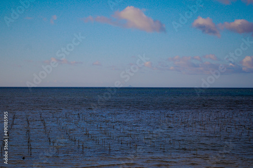 Ocean view and beach front Okinawa japan photo