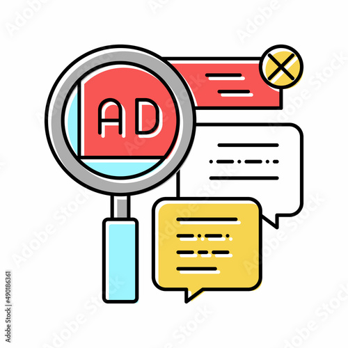 advertisement in comments color icon vector illustration