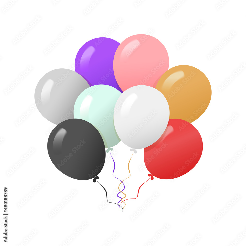 Bunches of balloon. Colourful balloons design concept. Vector illustration Bunches of balloon. Colourful balloons design concept. Vector illustration