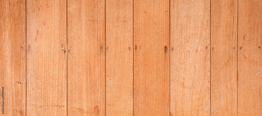 Fototapeta premium Real wood texture background, top view wooden plank panel