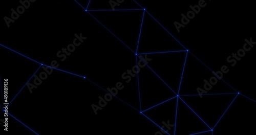 Abstract light black dark blue polygon geometric motion graphics illustration background digital futuristic innovation professional business presentation wallpaper with pyramid triangle pattern