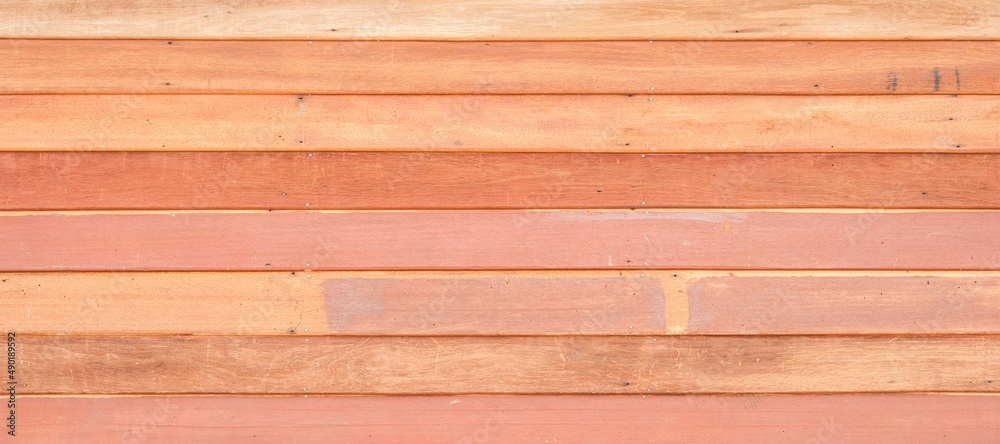 Fototapeta premium Real wood texture background, top view wooden plank panel