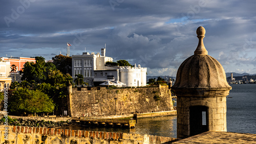 Dome of a cultural monument near the shore of the sea in Old San Juan, Puerto Rico photo