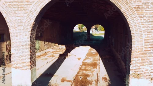 old abandoned train shed tunnel <> Argentina Buenos Aires Campana