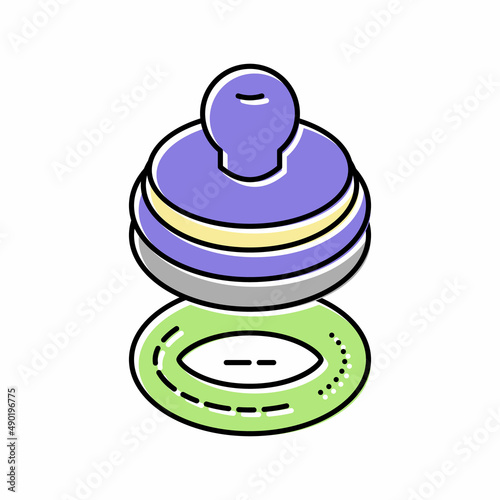 stamp for accept allowance color icon vector illustration