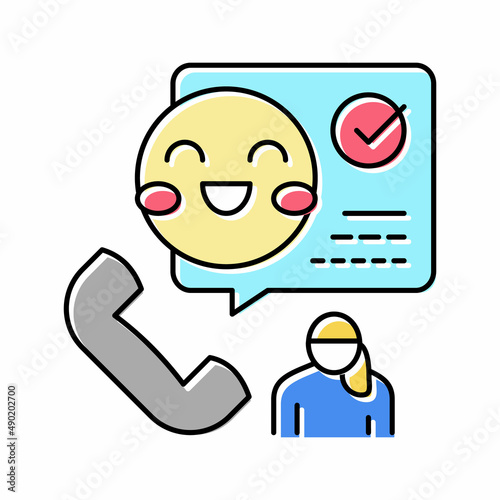 on-call babysitter color icon vector illustration