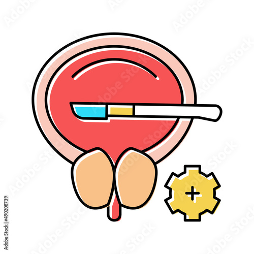 surgery bladder color icon vector illustration