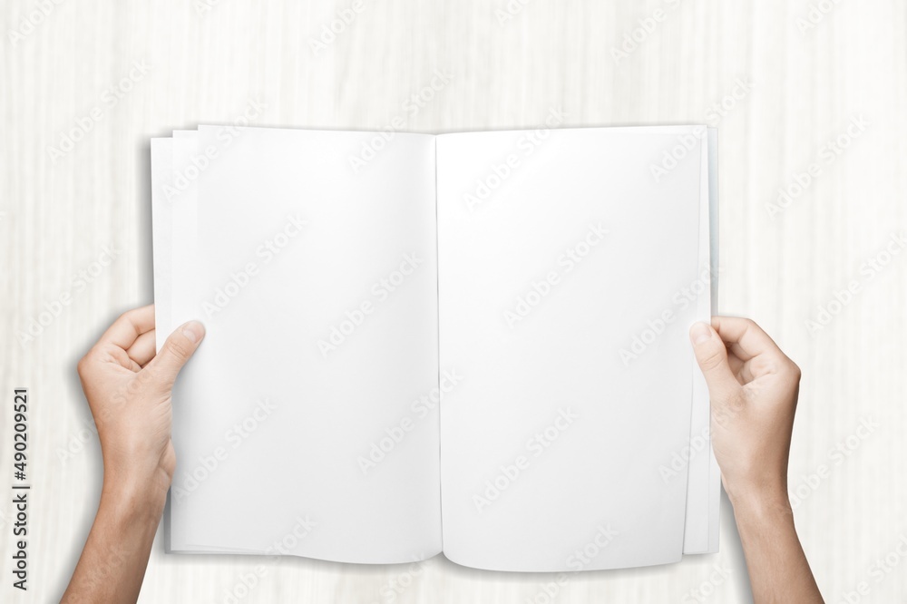 Advertising Magazine Brochure Mockup with Hand Advertising Magazine Brochure Mockup with Hand