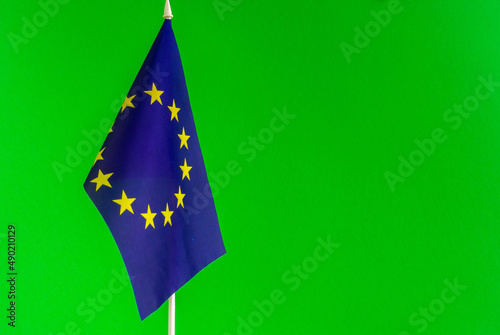 Ukraine and Europe Union flags isolated