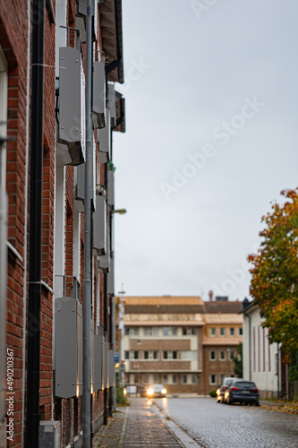 Vertical shot of modern buildings in Nybro Kommun, Sweden photo