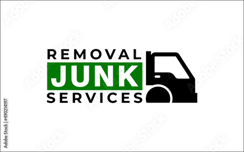 Illustration vector graphic of junk removal solution services logo design template-07
