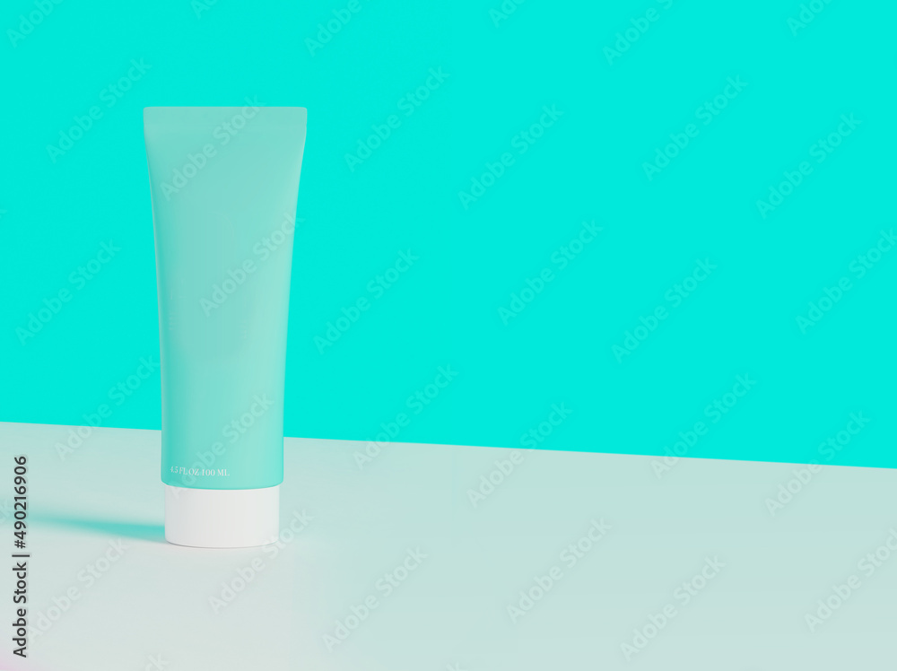 Lotion on table. Face or hand lotion on blue background. Blank cosmetic product. Lotion on table. Face or hand lotion on blue background. Blank cosmetic product.
