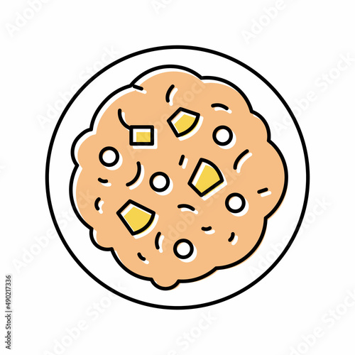 poridge oatmeal in bowl color icon vector illustration