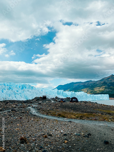 Vertical shot of Los Glaciares National Park in Argentina under a cloudy sky photo