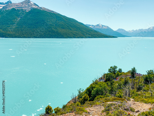 Natural view of the Tempanos Lake in Perito Moreno Glacier in Argentina photo