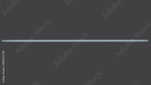 3D illustration of reinforcements steel TMT bar. 3D Render