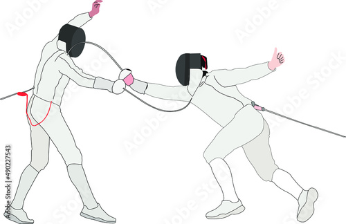 Fencing Sport Vector Illustration