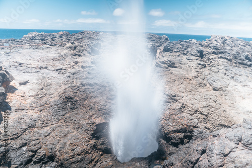 Natural view of the Kiama Blowhole in the coast of Kiama, New South Wales, Australia