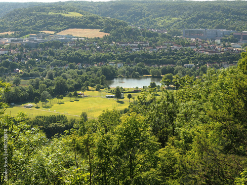 Awesome view onto Jenas nature while a hike in summer photo