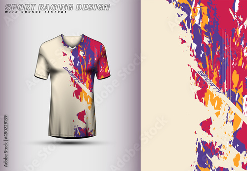 Front racing shirt design. Sports design for racing, cycling, jersey game vector .