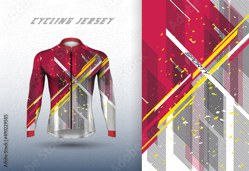 Vector premium cycling jersey design with abstract texture.