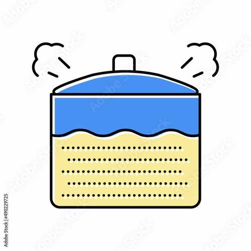 boiling oatmeal color icon vector illustration