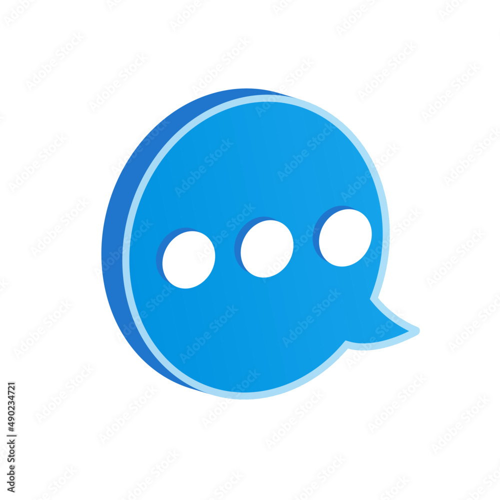 Modern 3D speech bubble icon illustration design. Social media chat vector art symbol. Modern 3D speech bubble icon illustration design. Social media chat vector art symbol.