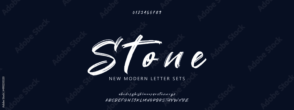 STONE Elegant alphabet letters font and number. Classic Lettering ...