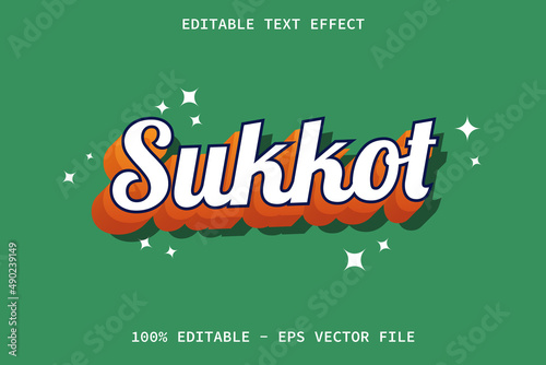 Sukkot With Modern Style Editable Text Effect