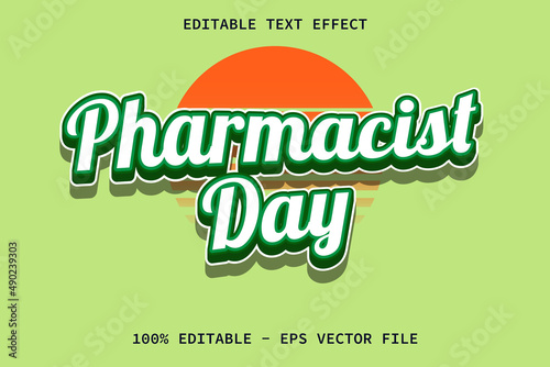 Pharmacist Day With Cartoon Style Editable Text Effect