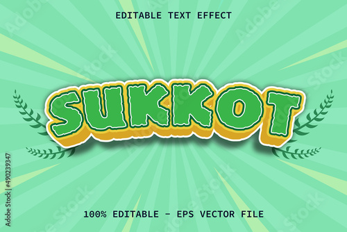 Sukkot With Cartoon Style Editable Text Effect