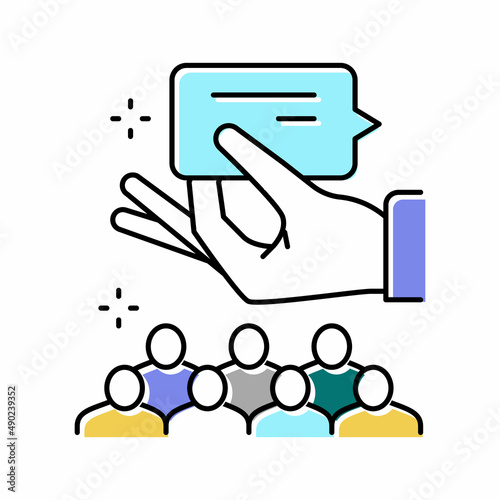advisory boards and mentors color icon vector illustration