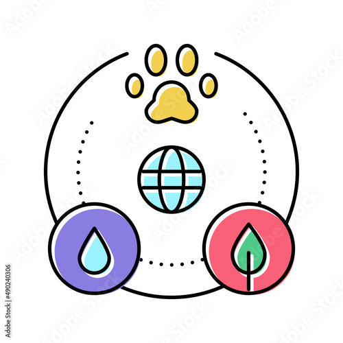 biocenosis ecosystem color icon vector illustration