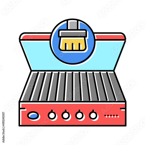 bbq cleaning color icon vector illustration