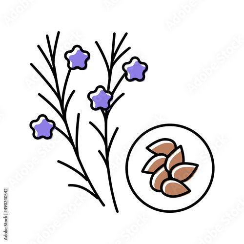 flax groat color icon vector illustration