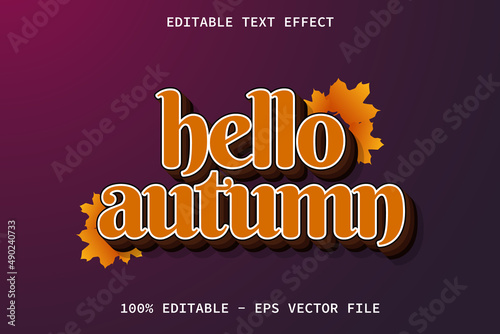 Hello Autumn With Modern Style Editable Text Effect