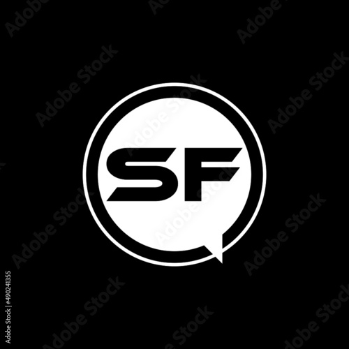 SF letter logo design with black background in illustrator, vector logo modern alphabet font overlap style. calligraphy designs for logo, Poster, Invitation, etc.	