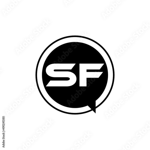 SF letter logo design with white background in illustrator, vector logo modern alphabet font overlap style. calligraphy designs for logo, Poster, Invitation, etc. 