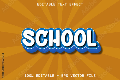 School Cartoon Emboss Editable Text Effect