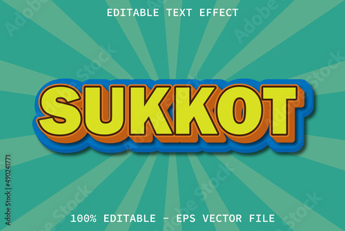 Sukkot Cartoon Style Editable Text Effect