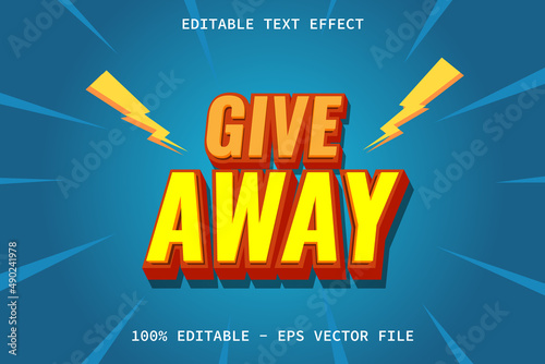 Give Away With Modern Style Editable Text Effect