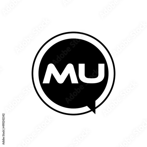 MU letter logo design with white background in illustrator, vector logo modern alphabet font overlap style. calligraphy designs for logo, Poster, Invitation, etc.