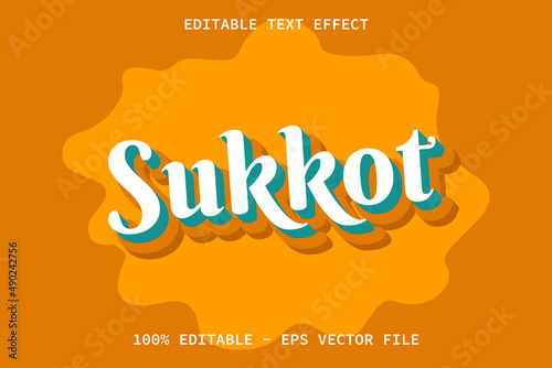 Sukkot With Cartoon Style Editable Text Effect