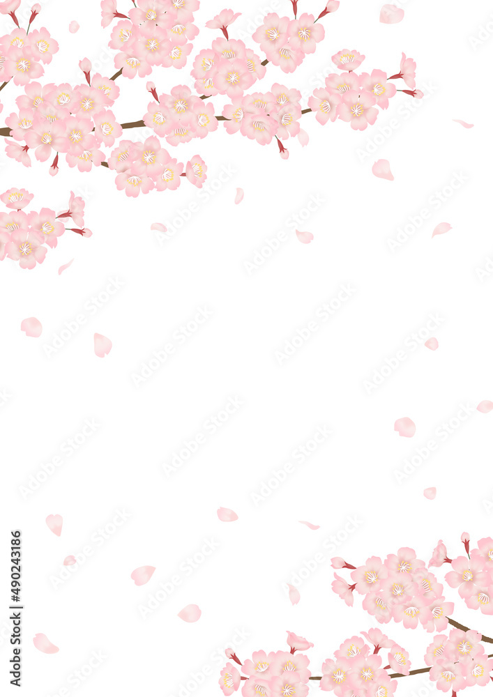 桜の花のベクターフレーム素材